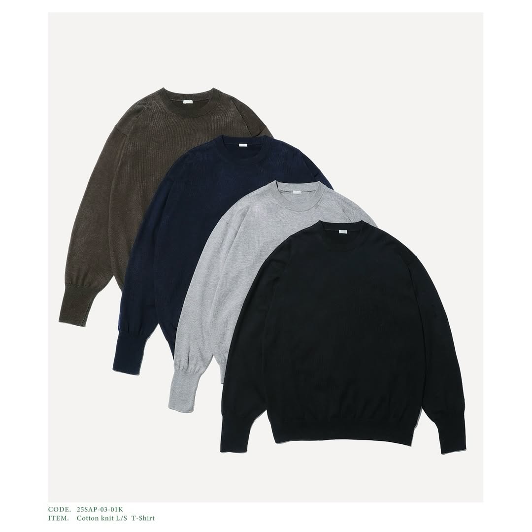 A.PRESSE 25SS Cotton knit L/S T-Shirt